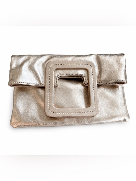 TMRW STUDIO Handbags - TMRW STUDIO Gold Fold Over Leather 3-in-1 Clutch Crossbody Handle Bag purse